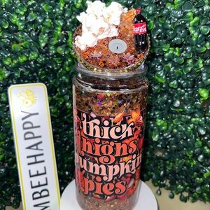 Autumn Pumpkin Pies Glitter Tumbler - Orange